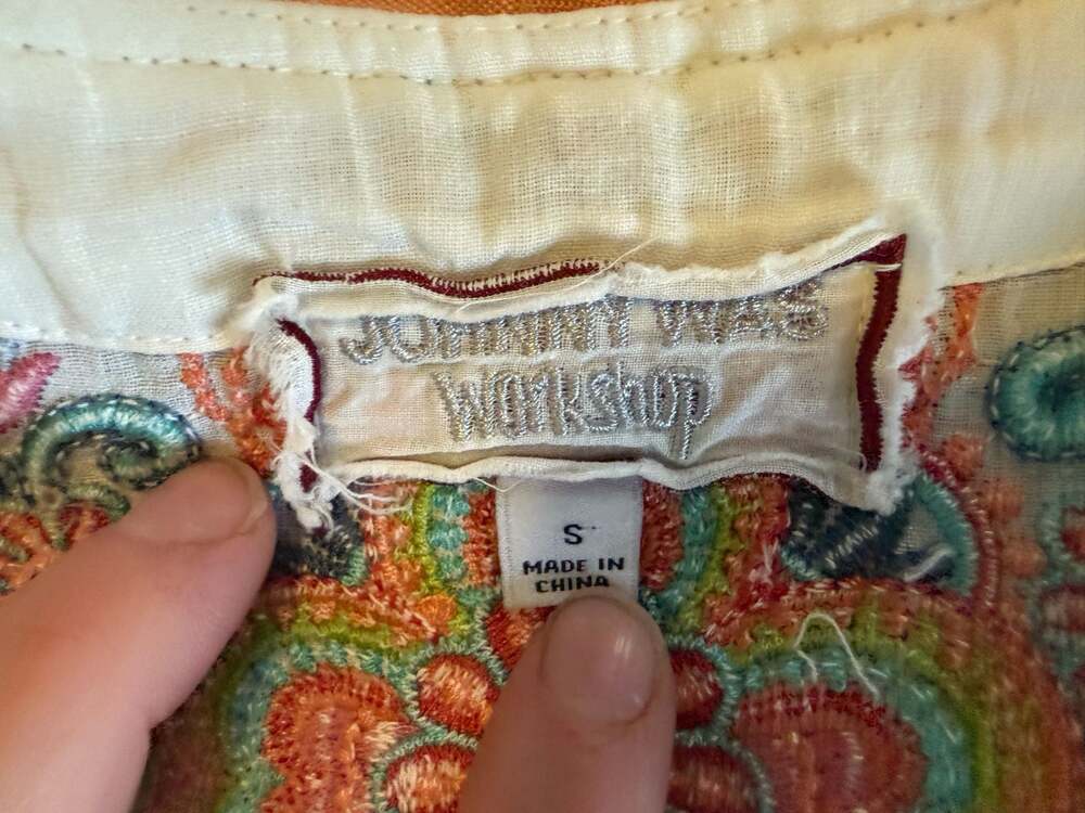 Johnny Was Workshop White Embroidered Ramie Tunic Blouse Size S - Picture 2 of 8